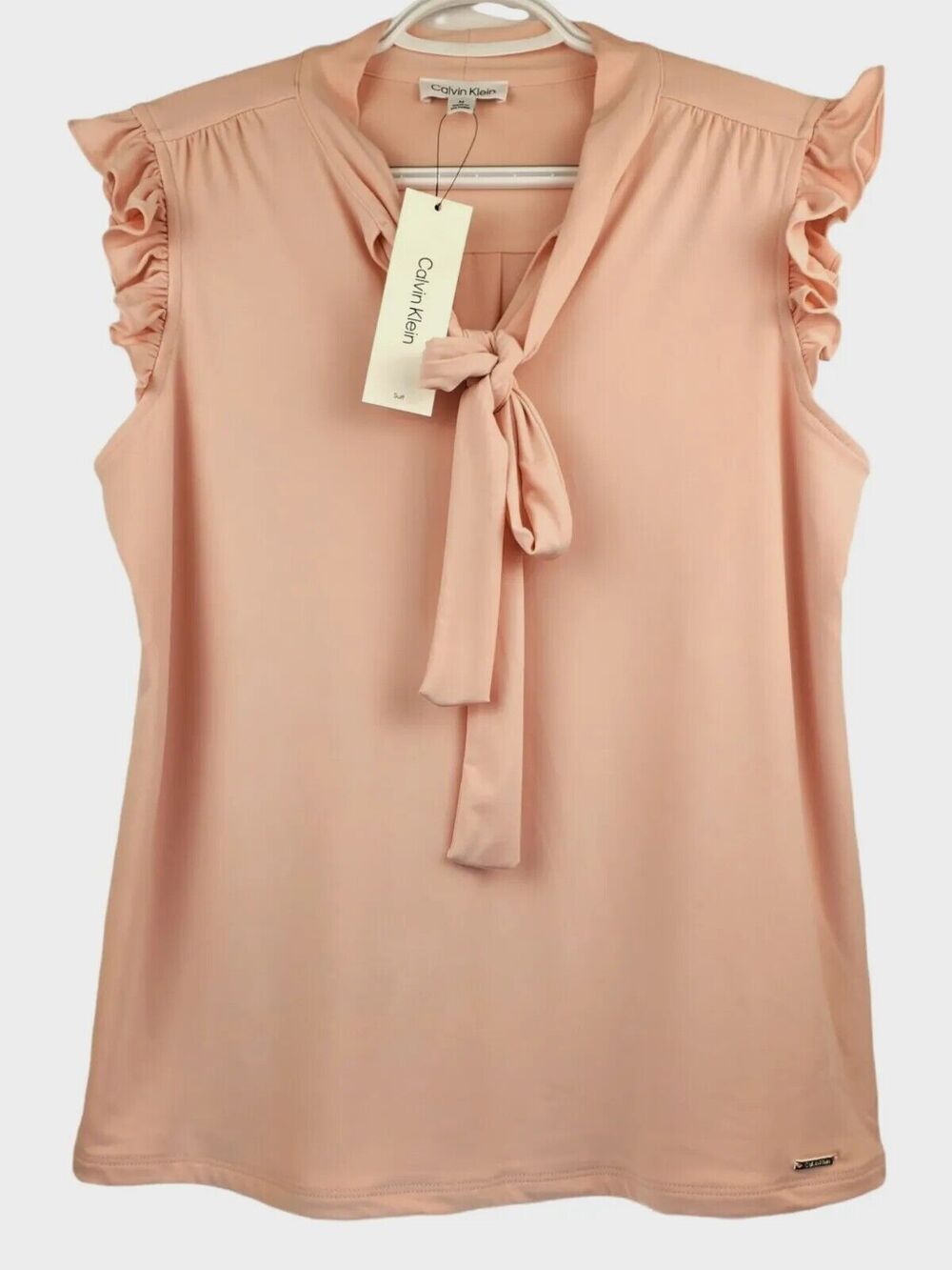Calvin klein Women's Size Large Itzel Sleeveless Woven Tank Light Pink M